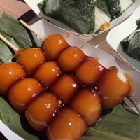 Dango and Curry corn omusubi (monthly special omusubi)  at Omusubi Bar Suzume in Toronto