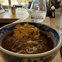The usual warm soba with tempura  #Veganuary at Vegan Soba Tokyo Ayler in Tokyo