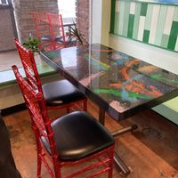 Super cool seating  at Bombay Food Junkies in St Louis