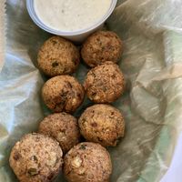 Indian falafel. Have it with the naan and Chinese Bhel for an awesome sandwich.  at Bombay Food Junkies in St Louis
