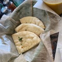 Naan. Warm, buttery, vegan !  at Bombay Food Junkies in St Louis