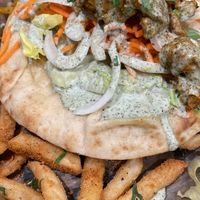 Chik’n Tikka Naanwich with fries   at Bombay Food Junkies in St Louis