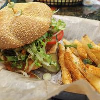 Buffalo chickn sandwhich w/ Masala fries at Bombay Food Junkies in St Louis