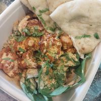 Chipotle Cauliflower Bowl & Garlic Naan at Bombay Food Junkies in St Louis