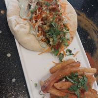 Chick'n Tikka Naan Wrap & Fries at Bombay Food Junkies in St Louis