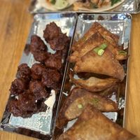 Crab Rangoon’s chicken wings, and shrimp tacos  at Bombay Food Junkies in St Louis