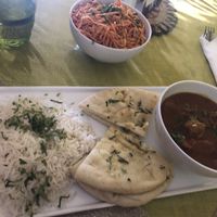 Vegan butter chick’n plate  at Bombay Food Junkies in St Louis
