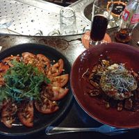 Carpaccio van tomaat en taartje van parel couscous at Eetcafé Keesje in Den Dungen