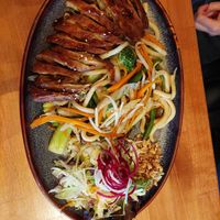 Udon noodles with duck at Dream Vegan in Berlin