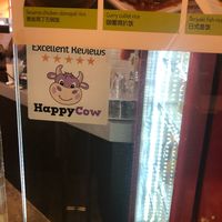 Happy Cow Decal =) at Yuan Vegetarian Bistro in East Singapore