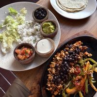 Vegan chorizo and sweet potato fajitas  at Lola's Cantina Mexicana - Uluwatu  in Pecatu
