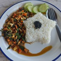 Tofu with holy basil at Jindy Vegetarian and Vegan Restaurant - ครัวเจอินดี้  in Chiang Mai