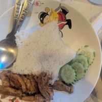 Fried pork belly with rice (vegan) at Jindy Vegetarian and Vegan Restaurant - ครัวเจอินดี้  in Chiang Mai