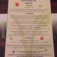 Menu at The Tasty Leaf in Nuremberg