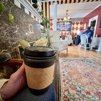 Inside of the coffee shopp  at The Queen Bean Coffee & Social House in Modesto