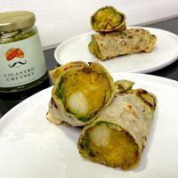 aloo tikki kathi rolls (plated at home) at Spice Waala - Rainier Ave in Seattle
