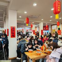 Part of the seating area at Longhua Temple in Shanghai
