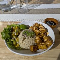 Cubes Tofu Rice with Mango Salad at KURUMI - Healthy Vegan Food & Desserts in Hoi An