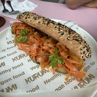 Baguette sandwich with carrots, tofu and cheese   at KURUMI - Healthy Vegan Food & Desserts in Hoi An