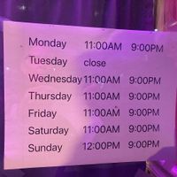 Hours - November 2024 at Hunan East in Cleveland