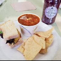 Lunch cup & 1/2 and my fav drink! #Veganuary at The Sweet Beet in Granby