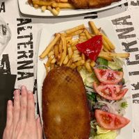 Vegan cachopo with "ham". The size is quite large! at Alterna Sidreria Oviedo — Rosal in Oviedo