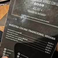 vegan section in the menu at Alterna Sidreria Oviedo — Rosal in Oviedo