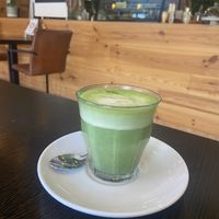 Matcha mit Hafermilch #Veganuary at Cafe Luca's in Immenstadt
