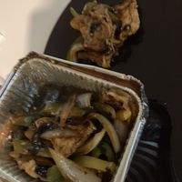 Black bean tofu and fried goodness  at Mamak's Kitchen in Glasgow