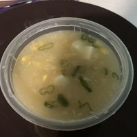 Tofu sweetcorn soup  at Mamak's Kitchen in Glasgow