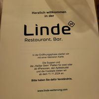 Menu at Linde in Buehl
