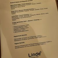 Menu at Linde in Buehl
