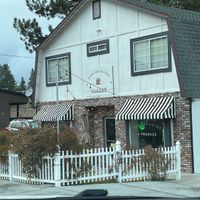 Front of the market. Outdoor seating.  at Bear Cupboards Market in Big Bear Lake