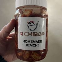 The lovely staff gifted us a jar of their homemade vegan kimchi 💜 No fish or shrimp paste.   at Chibop in Burnaby