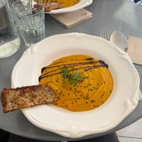 Pumpkin soup  at Légumineuses in Nancy