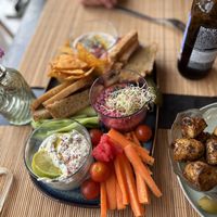 Shared tapas  at Légumineuses in Nancy