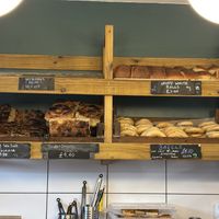 Vegan crusty white rolls, focaccia and bagels  at Coosh Micro Bakery in Nottingham