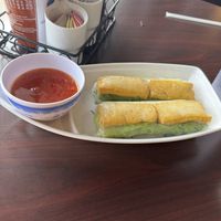Spring rolls, replaced peanut sauce with sweet chili sauce   at Pho Bar in Rio Rancho