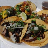 As we didn't know which tacos to try, Bradley and his colleague kindly made us a mixed platter at Tacos Caseros in South West London
