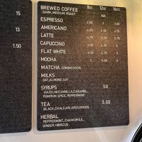 Menu  at AM Cafe in Vancouver