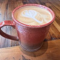 Latte  at AM Cafe in Vancouver