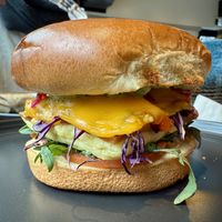 Fully loaded sammy   at AM Cafe in Vancouver