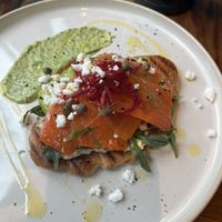 Smoked Salmon Croissant   at AM Cafe in Vancouver