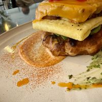 Rouge Waffle  at AM Cafe in Vancouver