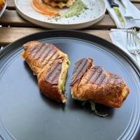 Breakfast croissant at AM Cafe in Vancouver