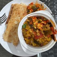 Plain Dosa and Chutney all vegan  at Enchanted Cafe in Central Singapore
