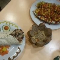 Perrito, burrito y hummus at Green Break Vegan Restaurant in San Sebastian