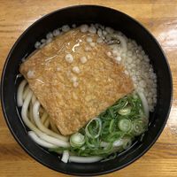 Udon with fried tofu  at Yamato Okan Ramman in Kyoto