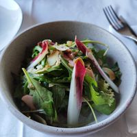Salad with raspberry reduction at Le Vesuvio in Doha