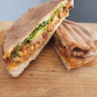 Torta de chorizo vegano y chucrut !!! Delichocho at Oryza Om Tempeh in Brisas De Zicatela